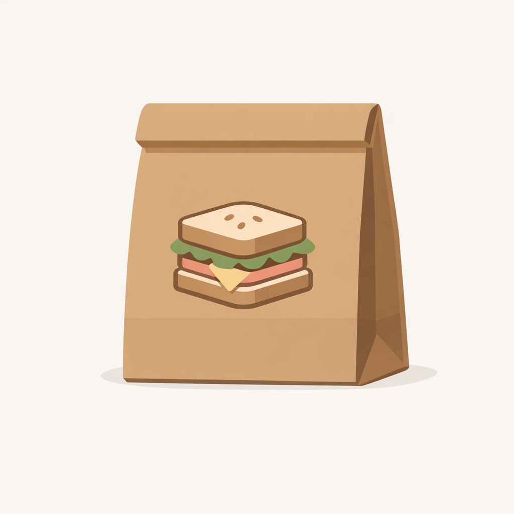 Delivery bag with sandwich icon